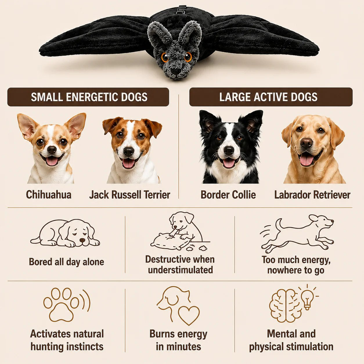 🐶🦇 Electric Flapping Bat Dog Toy | Interactive USB Rechargeable Plush with Remote Control & Catnip Pocket