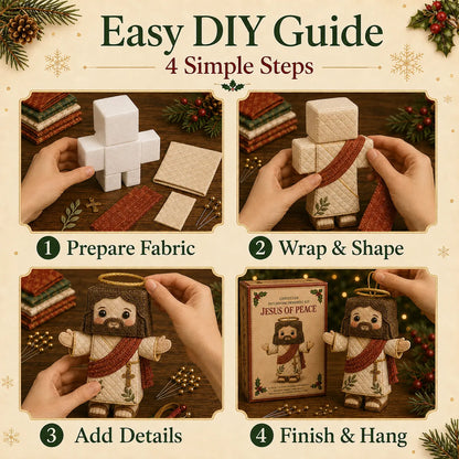 ⏳ Last Day 50% OFF – ✝️ Beginner-Friendly DIY Christian Block Figure Patchwork Ornament Kit Collection | Complete Kit with Pre-Cut Fabrics, Padded Ornament Form & Step-by-Step Guide Included 💕
