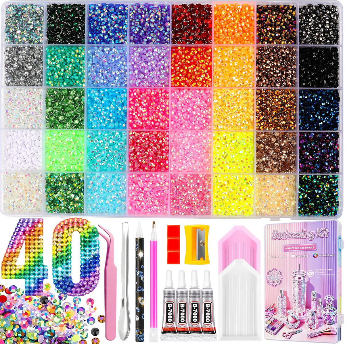 ✨DIY Bedazzling Rhinestone Kit-Suitable for decorating crafts, water bottles, shoes, and phone cases.