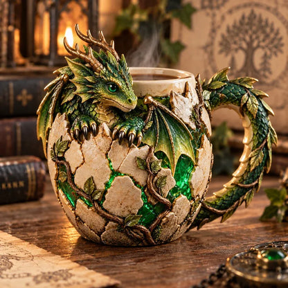 🐉🥚Dragon Egg Fantasy Sculpted Mug | 14oz Resin Coffee Cup for Dragon Lovers