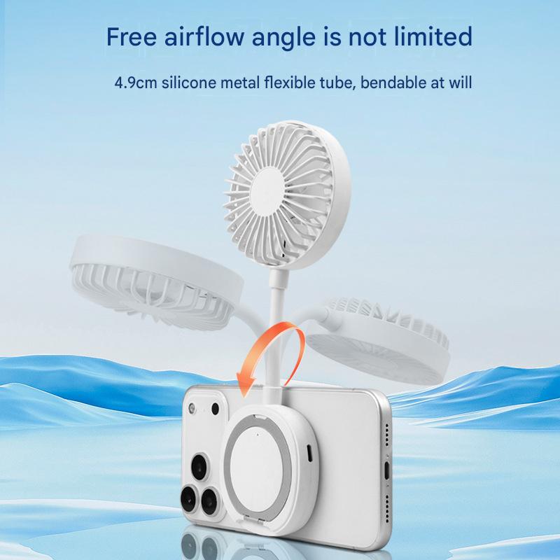 🌬️Magnetic Phone Back Mini Fan | Rechargeable Flexible Gooseneck Portable Fan