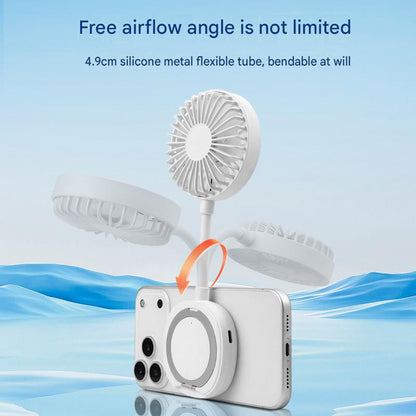 🌬️Magnetic Phone Back Mini Fan | Rechargeable Flexible Gooseneck Portable Fan