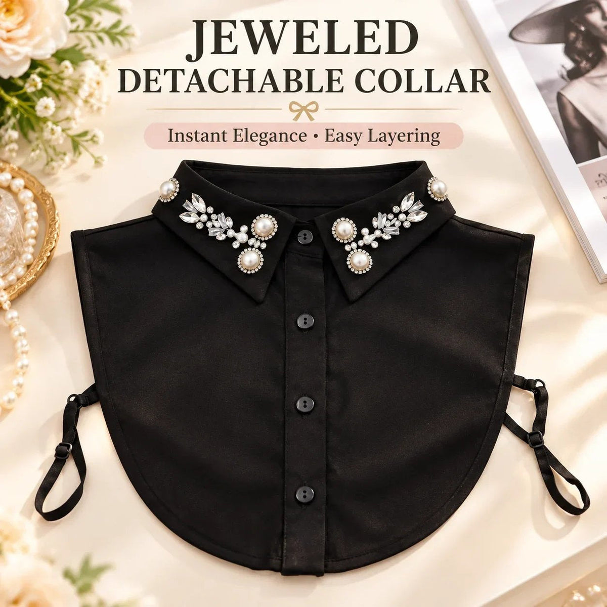 🔥 Holiday Celebration 50% OFF ✨Jeweled Detachable Collar -Add Instant Elegance  💎