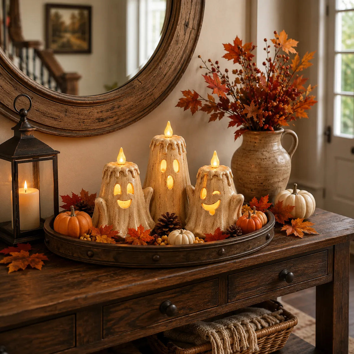 👻Ghost LED Candle Set | Halloween Spooky Ghost Decor