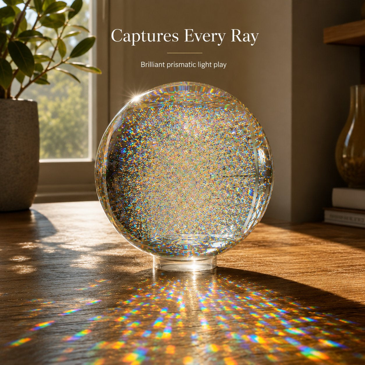 🔥Holographic Refraction Art Sphere – Premium Optical Glass Light Prism Decor for Home & Office