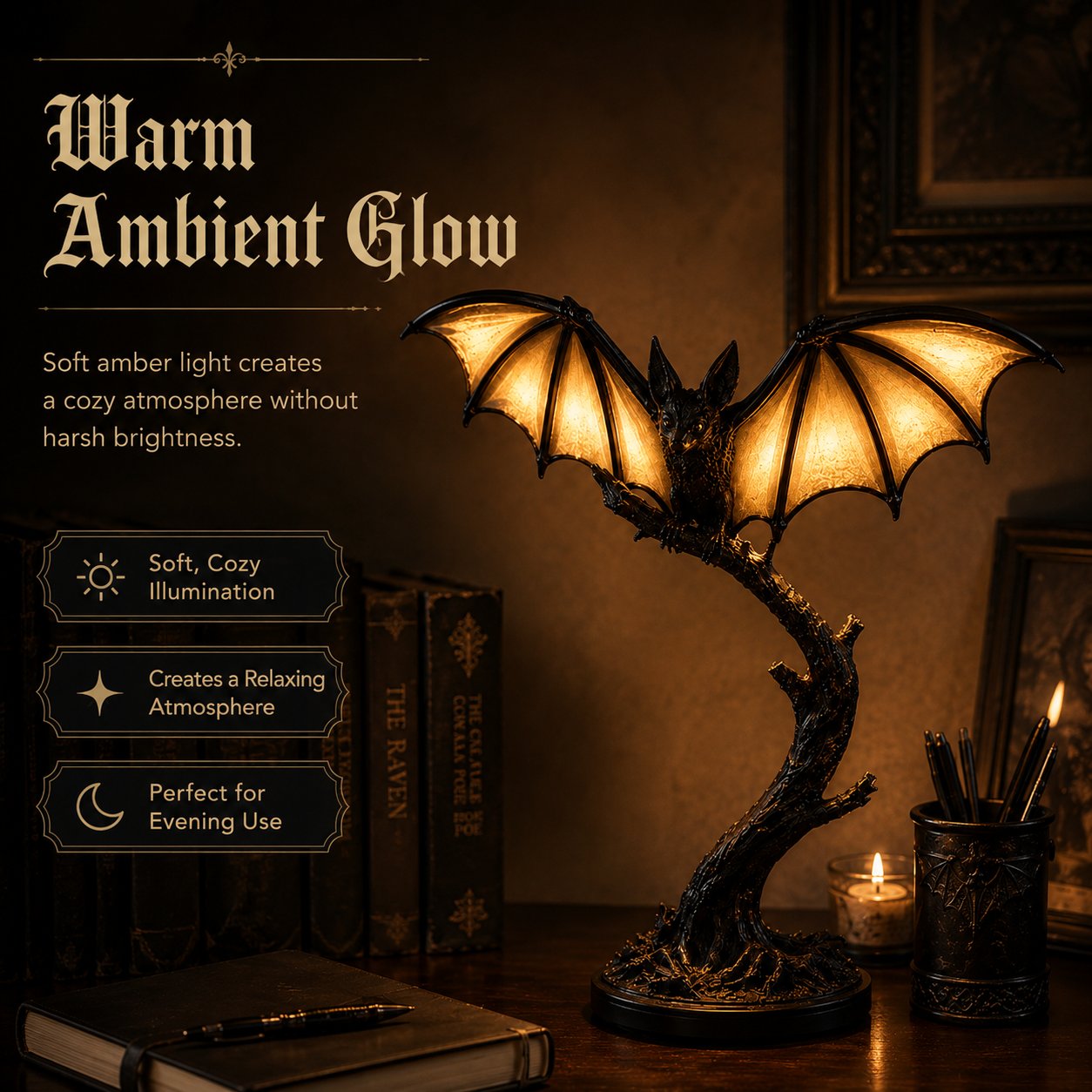🦇 Glowing Bat Desk Lamp