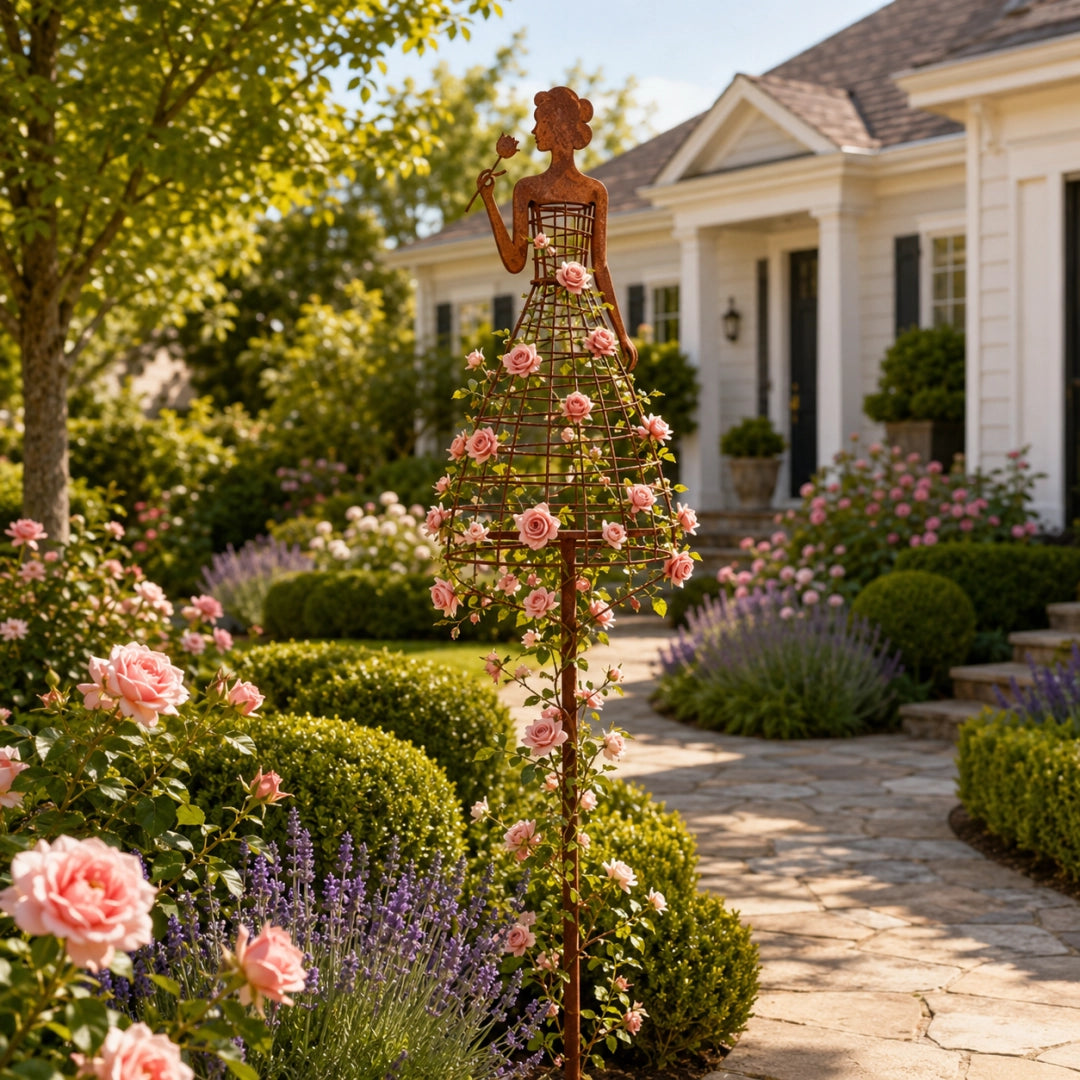 🌹💃Rust-Style Female Dress Plant Climbing Trellis -  Like a Garden Princess in Full Bloom