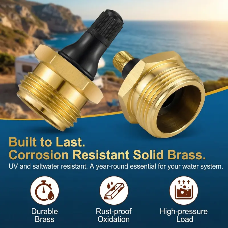 Brass RV Blow Out Plugs with Drain Valve