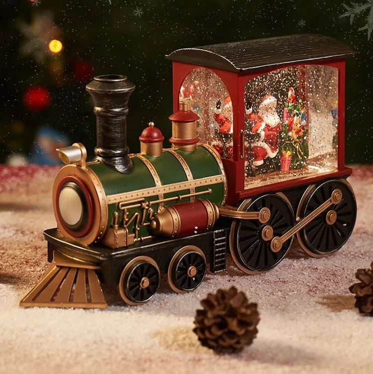 🎄Christmas train ornament with snowflake lights❄️