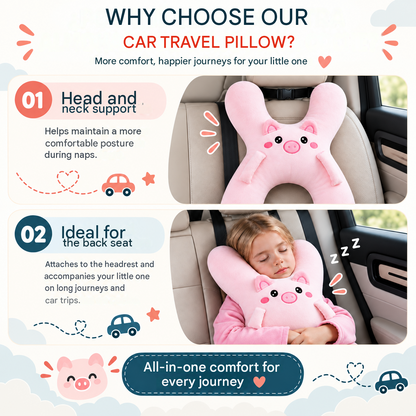 🚗💤 Kids Car Travel Pillow | Cute Animal Neck Support Pillow