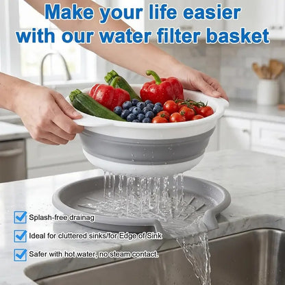 💧3-Piece Collapsible Colander Set - Space Saving Strainers with Draining Base