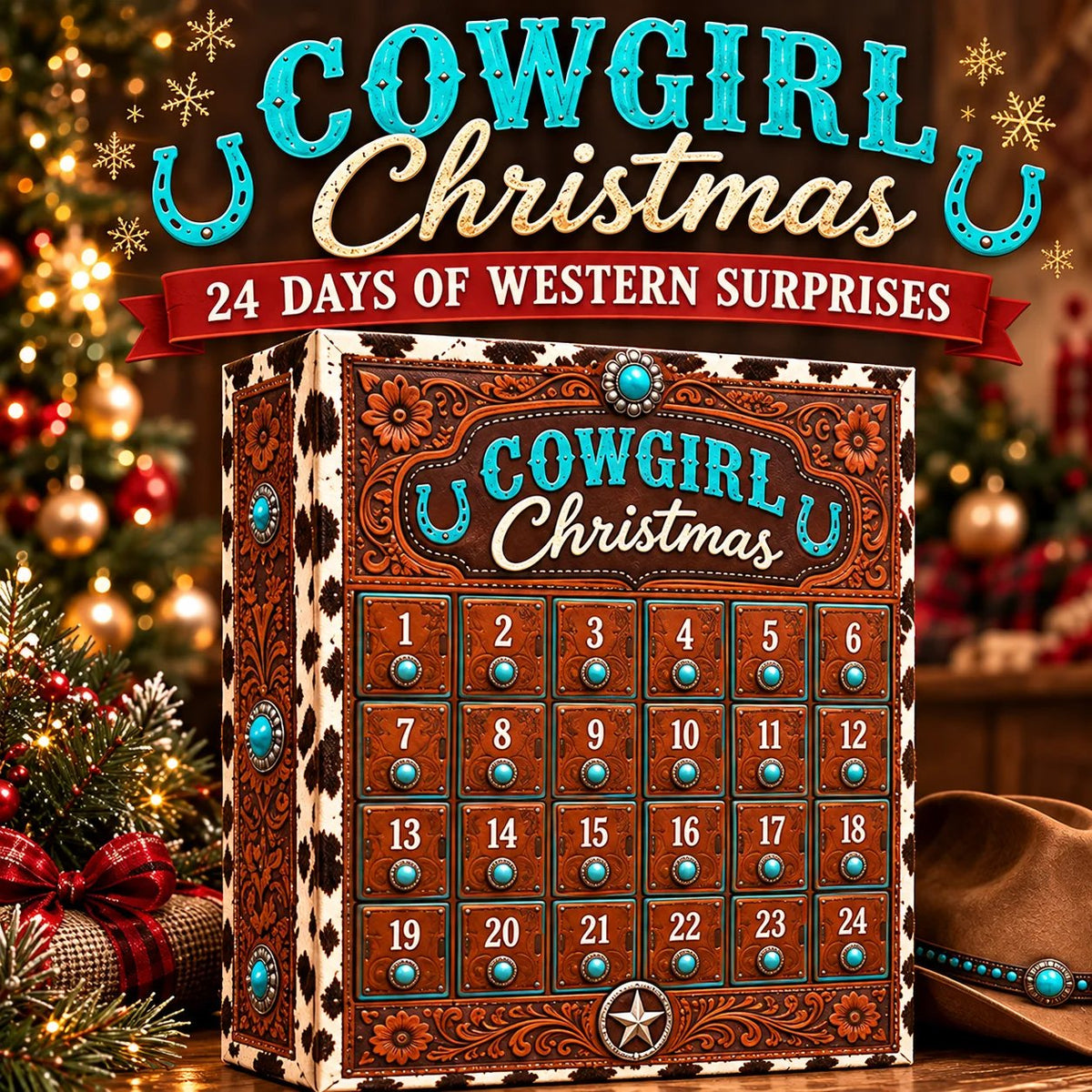🤠 24-Day Cowgirl Christmas Countdown Calendar