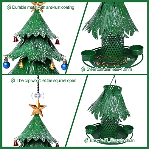 🎄 Christmas Tree Bird Feeder – Rainproof & Squirrel-Proof Hanging Feeder with DIY Ornament Holes, Perfect Holiday Gift for Bird Lovers