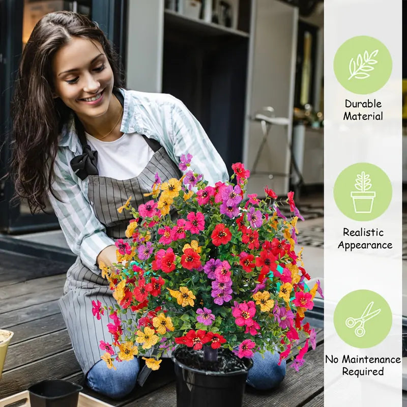 Artificial Outdoor Fake Flowers with Ground Stake