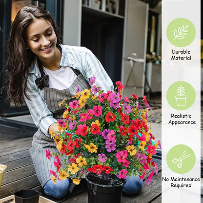 Artificial Outdoor Fake Flowers with Ground Stake
