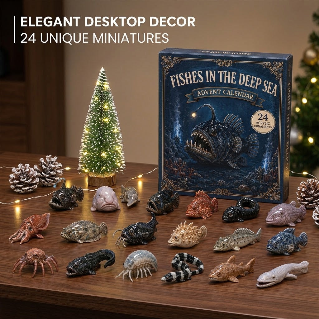 🐠Deep Sea Fish Advent Calendar 2026 - 24-Day Festive Countdown, Acrylic Charms Blind Box