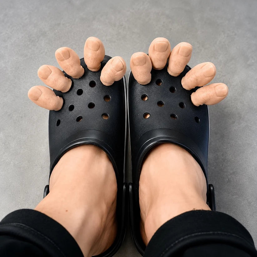 🦵 Realistic Toe-Shaped Clog Charms(10 Pieces) | Viral, Hilarious Prank Shoe Accessories