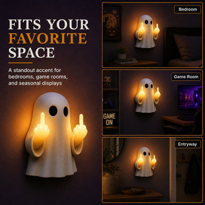 👻 Funny Middle‑Finger Ghost Night Light Wall Decor