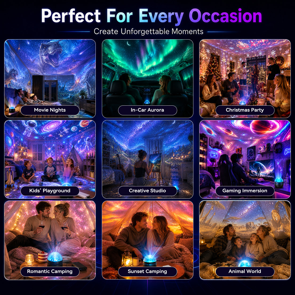 🦖🎁360° Smart Holographic Starry Sky Projector (HD Smart Dynamic 5D)