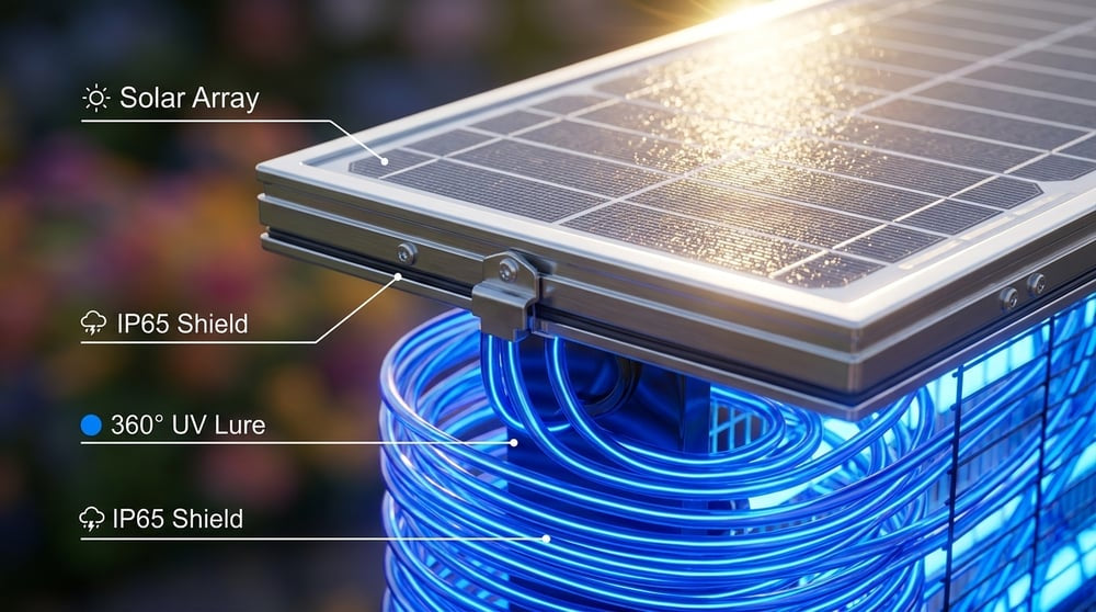 Solar-Powered High-Efficiency Outdoor Bug Zapper