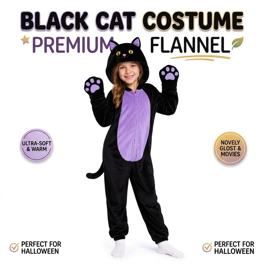 🐈‍⬛Black Cat Costume for Girls - Halloween Costume for Kids Role Play