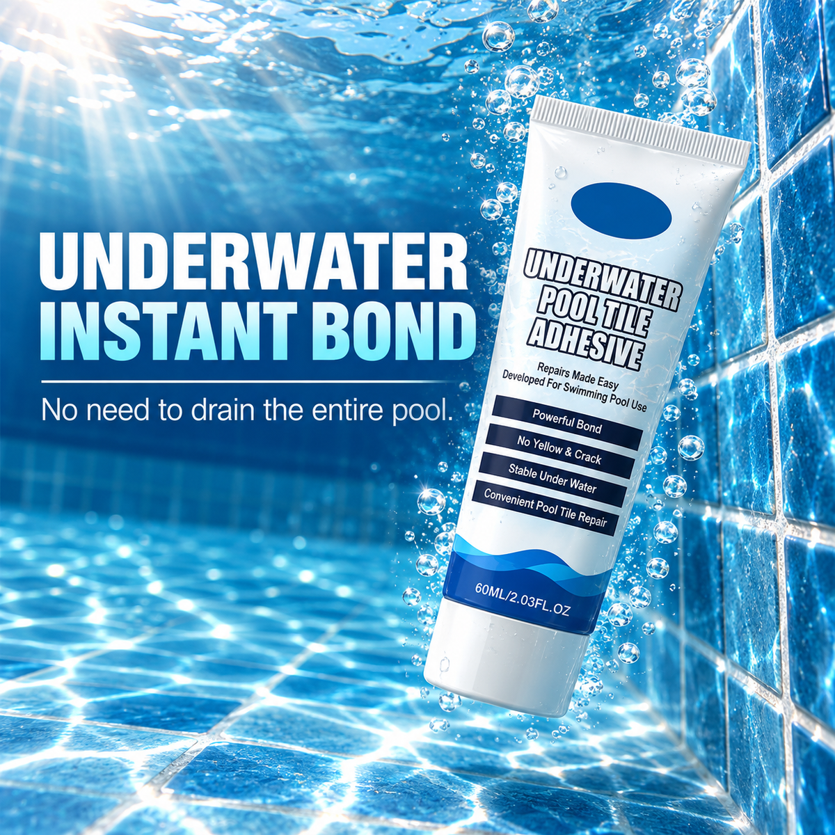 💧 Waterproof Underwater Swimming Pool Tile Repair Adhesive Glue 🏊‍♂️