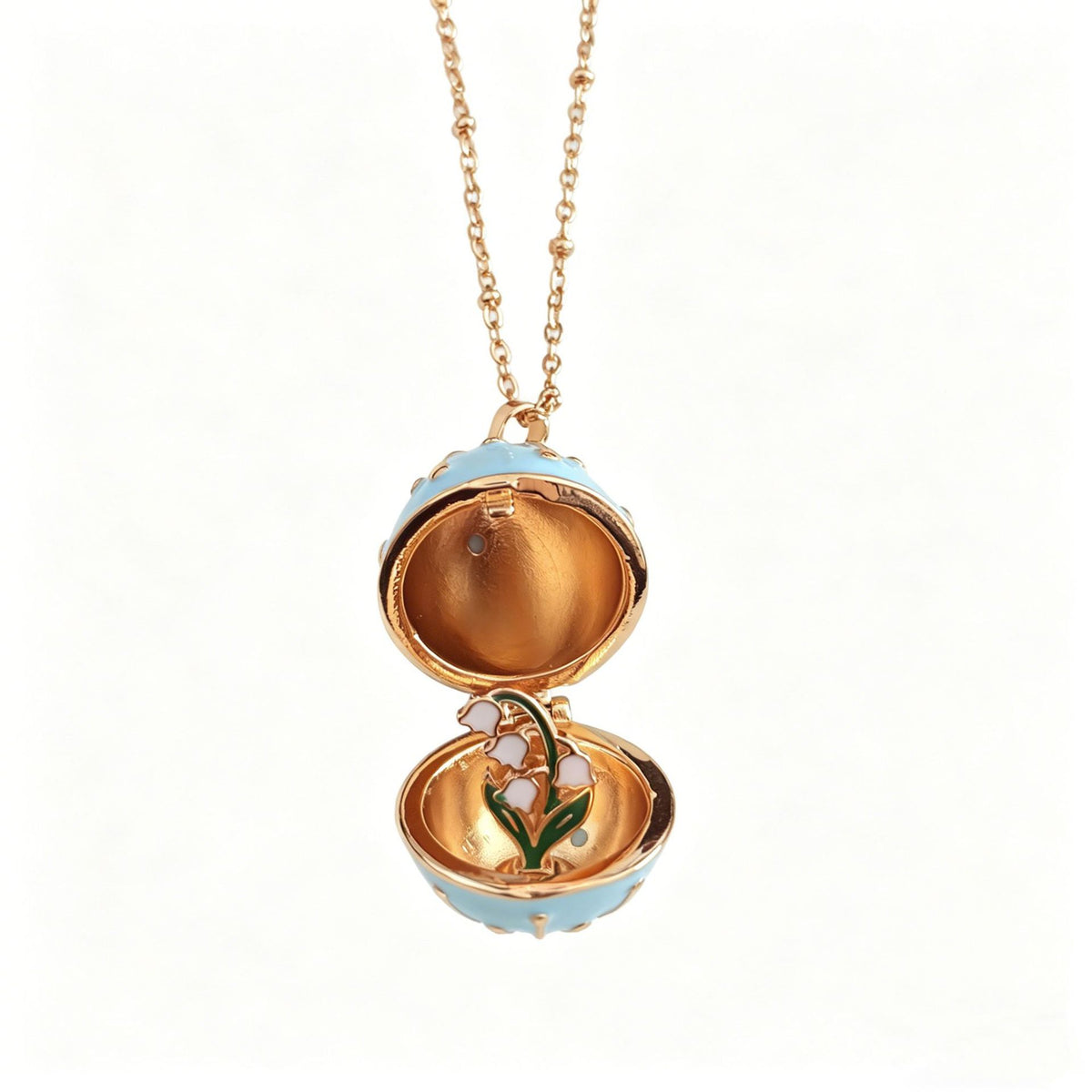🥚💐Egg Locket Necklace with Hidden Flower