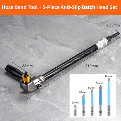 🔧 105° Right Angle Drill Attachment with Flexible Shaft – Magnetic Hex Bit Corner Adapter for Tight Spaces