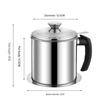 Stainless steel oil filtering pot