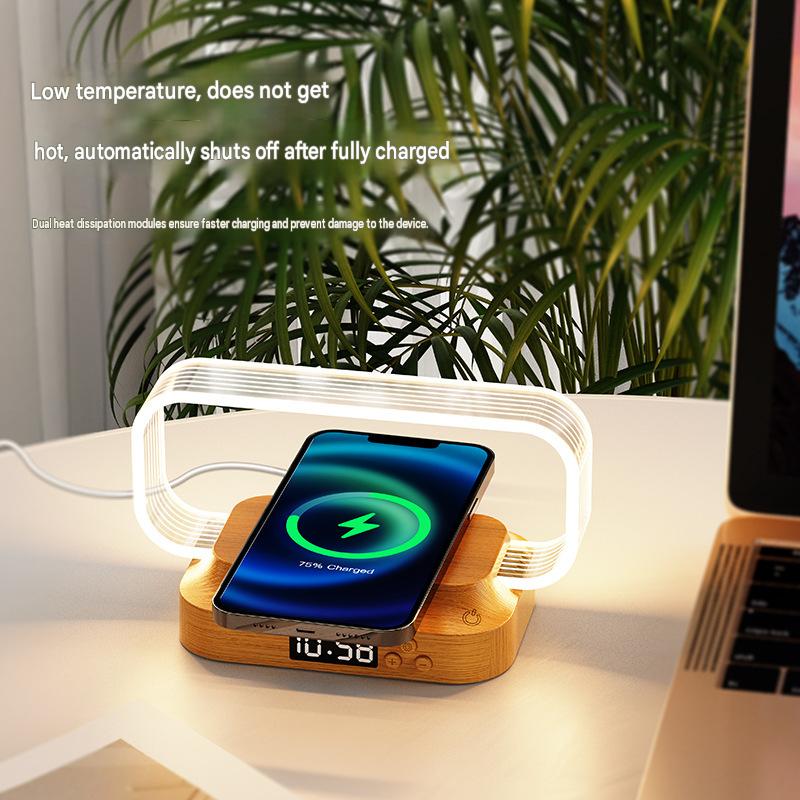 💡⚡Multifunctional Bedside Wireless Charging Night‑Light Station