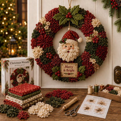 🔥50% Off Last Day🎄 3D Fabric Poke Wreath DIY Kit