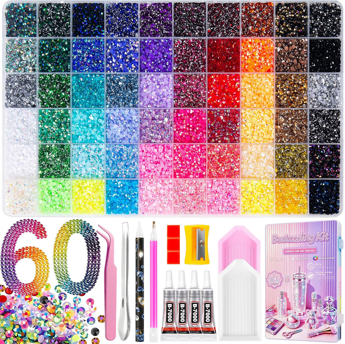 ✨DIY Bedazzling Rhinestone Kit-Suitable for decorating crafts, water bottles, shoes, and phone cases.