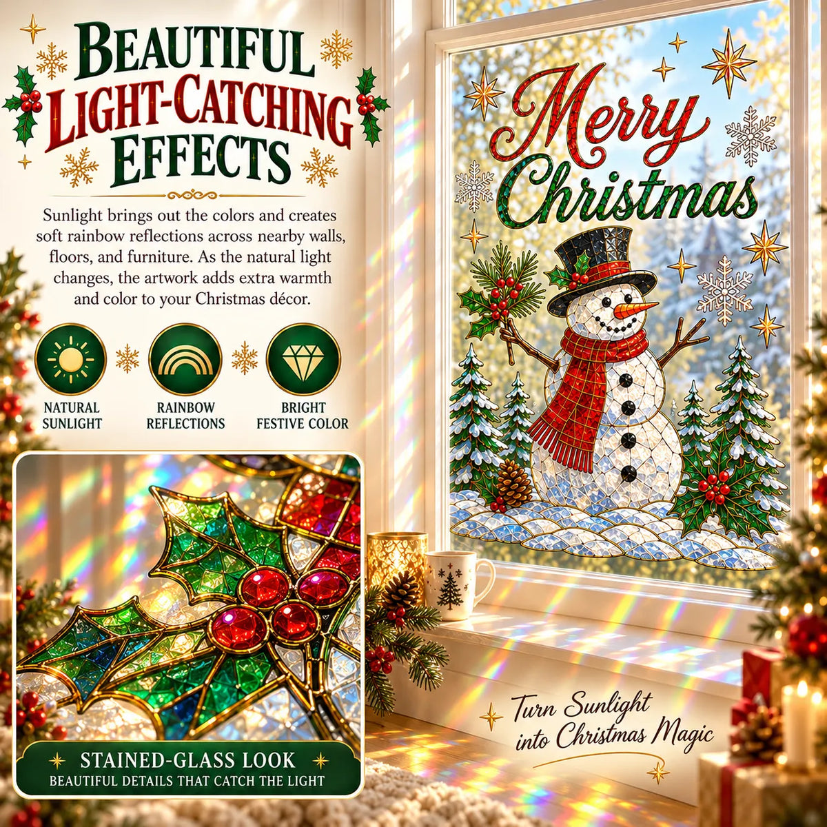 🎄🪟Christmas Classics Scenic Window Sticker – Turn Every Window Into a Christmas View