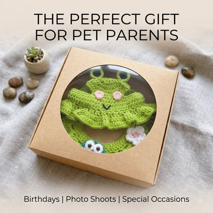 🐱 Handmade Knitted Pet Hat and Collar Set – Cute Fruit-Animal Designs