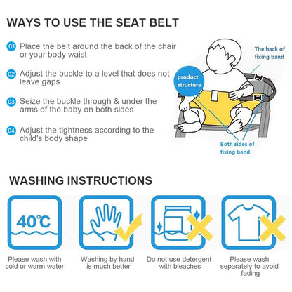👶🛡️Baby High Chair Seat Belts - Portable Dining Straps Holder