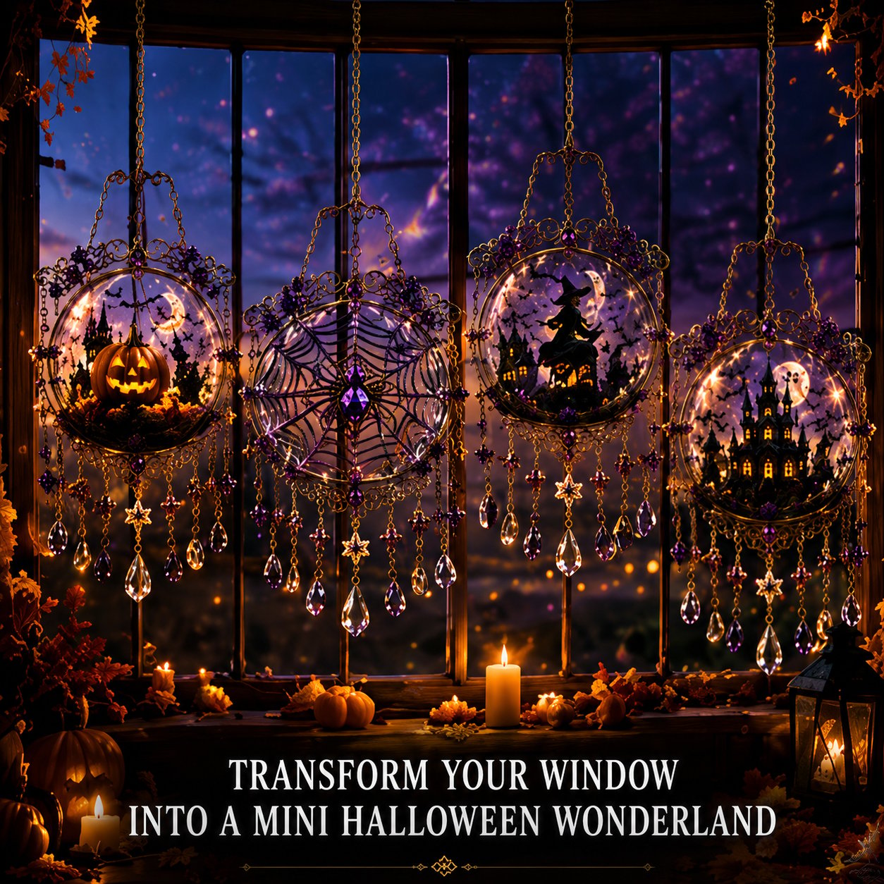 🎁Halloween Special Offer 50% OFF –🏰🎃Halloween Light-Catching Hanging Ornament