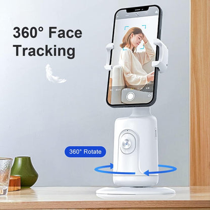 360° AI Face-Tracking Phone Holder – Supports Gesture Control | No App Required