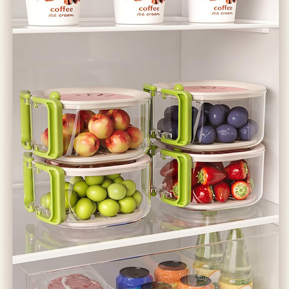 2PCS  Multifunctional Fruit & Vegetable Washing Storage Container
