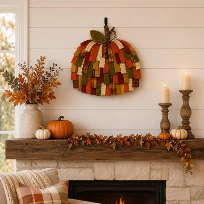 Handmade Patchwork Pumpkin Door Hanger