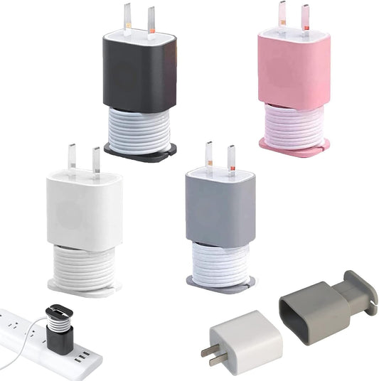 2-Pack Silicone Apple Charger Protector with Cord Wrap — Fits 18W & 20W Adapters