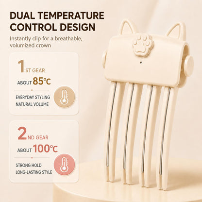 🐱 Cute Cat‑Ear Root Volume Heating Comb