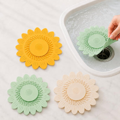 🌻4PCS-Sunflower Silicone Drain Cover| Hair Catcher & Anti-odor Stopper