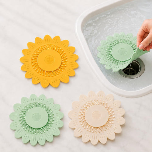 🌻4PCS-Sunflower Silicone Drain Cover| Hair Catcher & Anti-odor Stopper