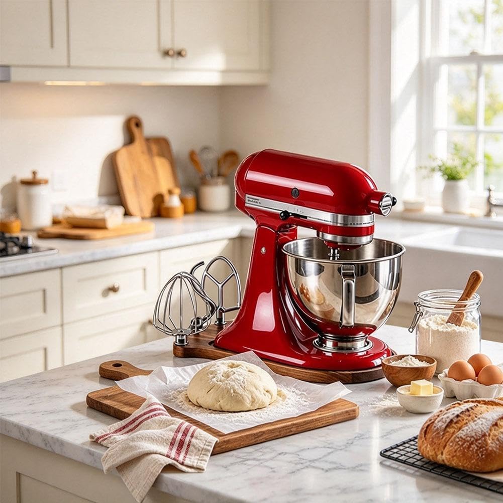 🌟Stand Mixer Sliding Tray | Wooden Mover Board with Attachment Storage Pegs