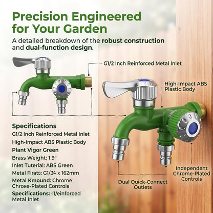 💧 Dual-Outlet Faucet – Two Independent Water Connections for Laundry, Garden & Everyday Cleaning