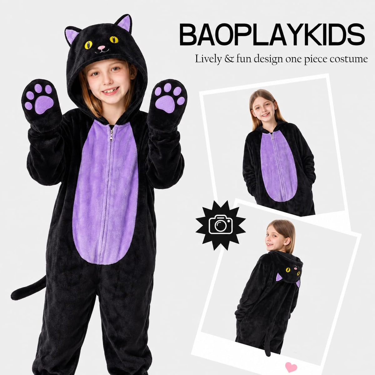 🐈‍⬛Black Cat Costume for Girls - Halloween Costume for Kids Role Play