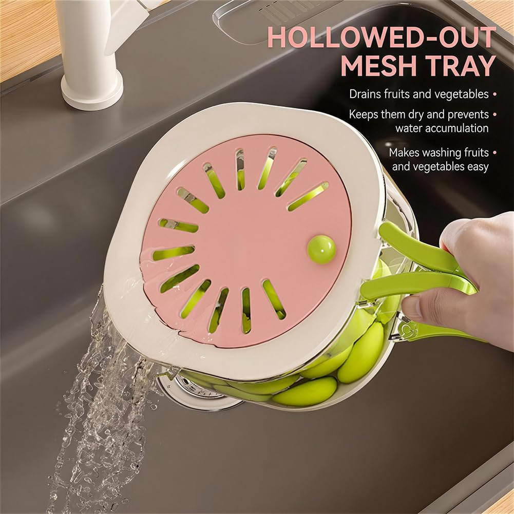 2PCS  Multifunctional Fruit & Vegetable Washing Storage Container