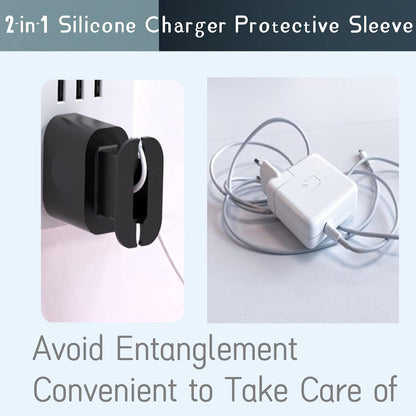 2-Pack Silicone Apple Charger Protector with Cord Wrap — Fits 18W & 20W Adapters