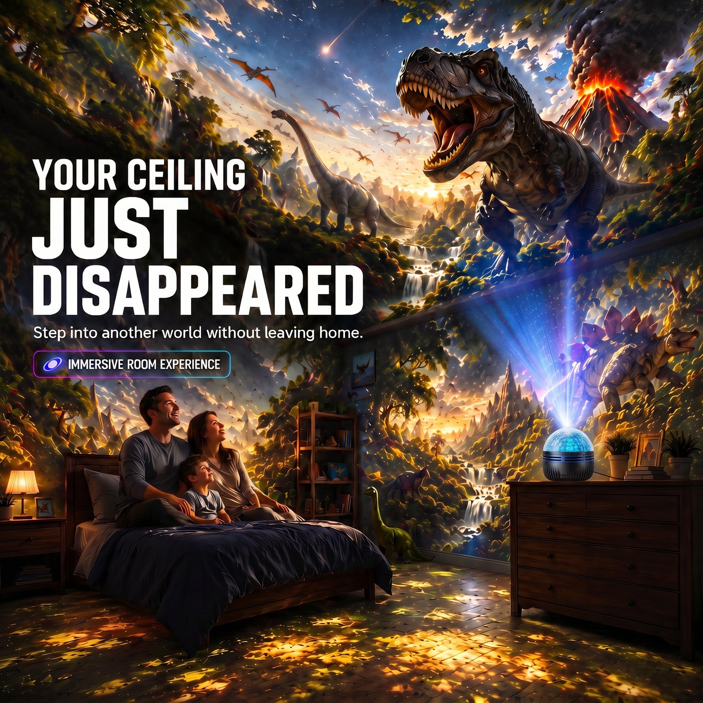 🦖🎁360° Smart Holographic Starry Sky Projector (HD Smart Dynamic 5D)