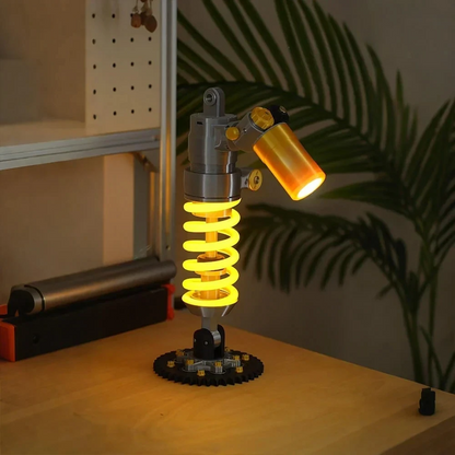 🔧 Industrial Shock Absorber LED Desk Lamp – 3D Spring Design Dimmable Night Light for Gaming Room & Garage